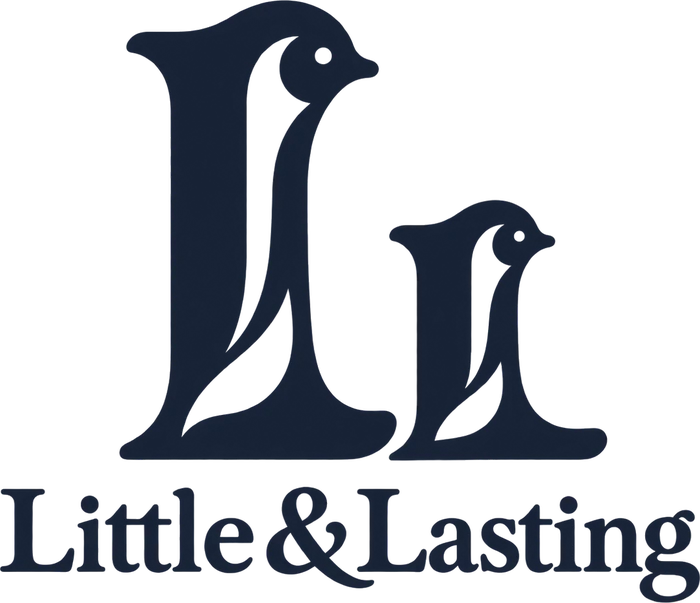 The Little & Lasting logo: a tall penguin and a small penguin shaped like the letters L and l